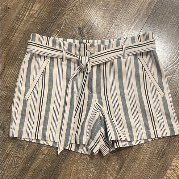 LOFT Striped Shorts in Blue and Ivory Size 4 - Picture 3 of 6